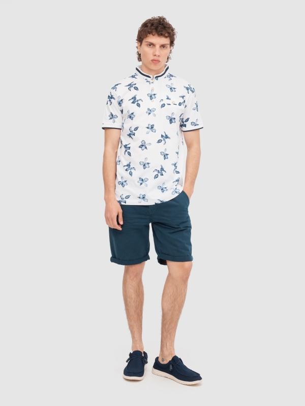 In Side Polo Estampado Tropical