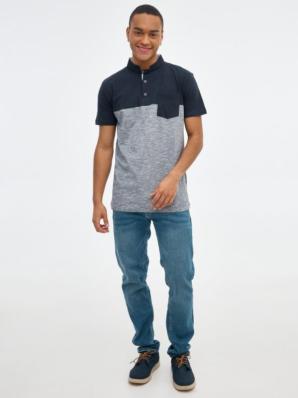 In Side Polo Mao Azul Marino