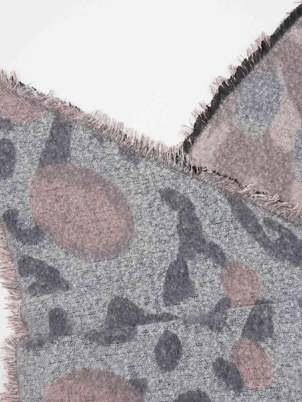 In Side Poncho Gris Con Manchas