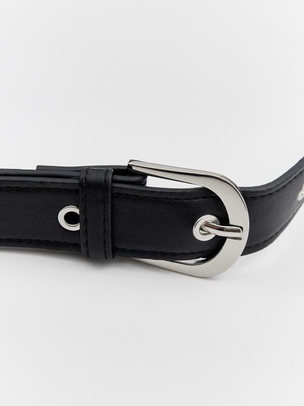 In Side Riñonera Negra Efecto Piel