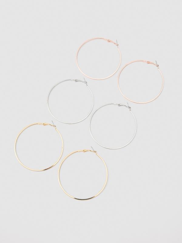 In Side Set 3 Pendientes Aro Combinados