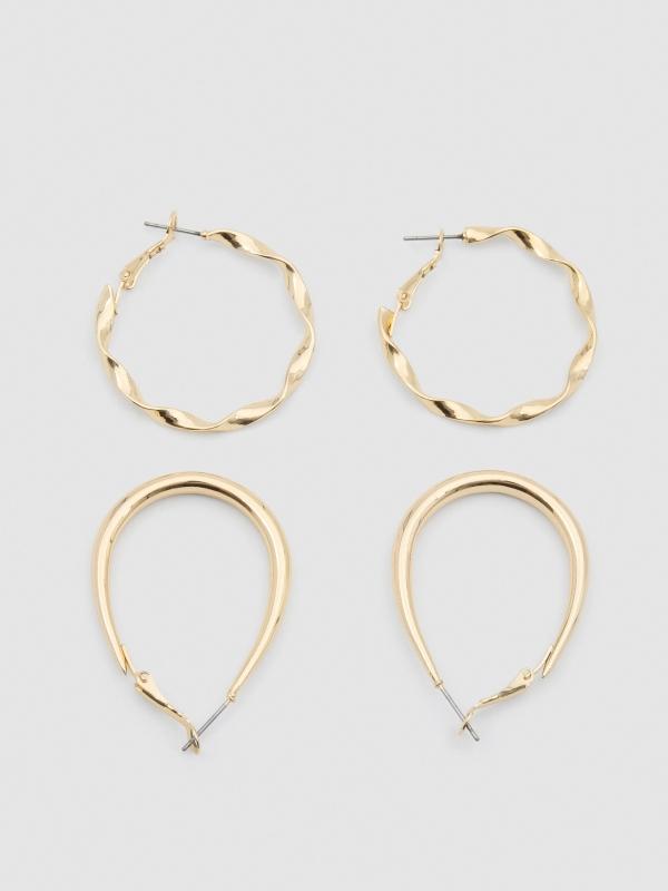 In Side Set Pendientes Aro Dorados Pack 6