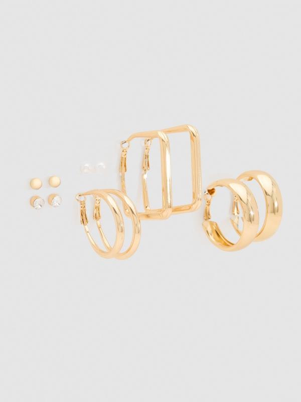 In side Set pendientes dorados pack 6