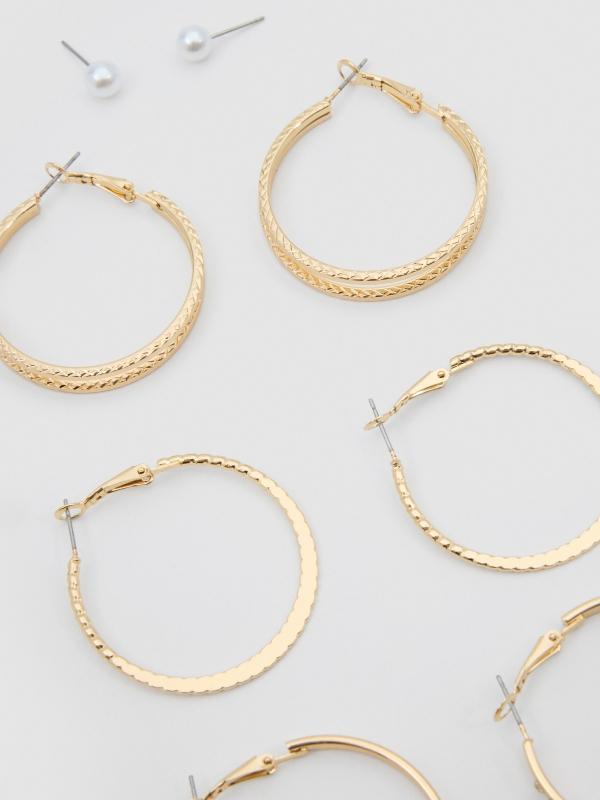 In Side Set Pendientes Dorados Pack 9
