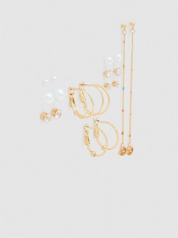 In side Set pendientes dorados pack 9