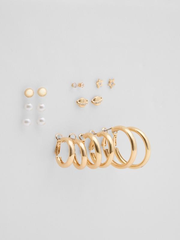 In Side Set Pendientes Dorados Pack 9