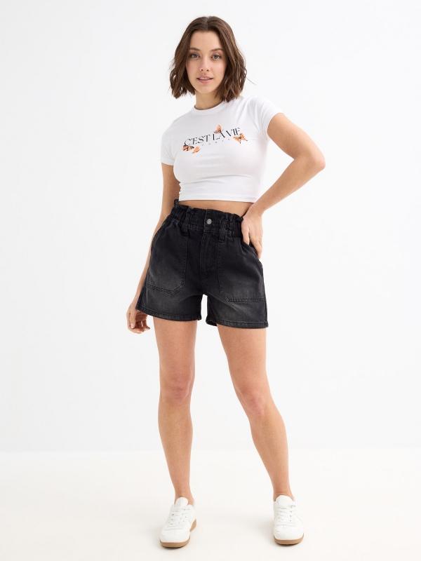 In Side Short Denim Baggy