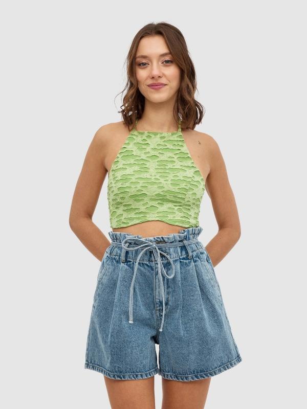 In side Short denim baggy