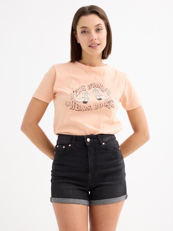 In side Short denim high rise slim