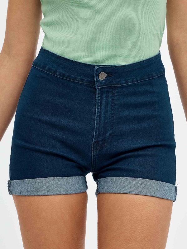 In Side Short Denim Tiro Alto