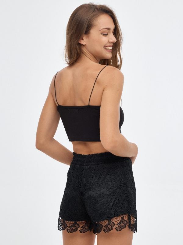 In Side Short Encaje Cintura Elástica