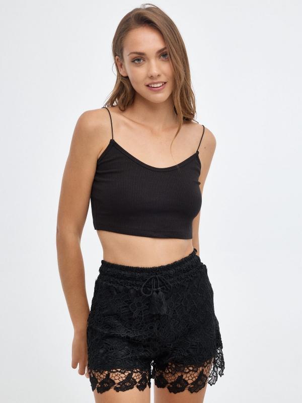 In side Short encaje cintura elástica