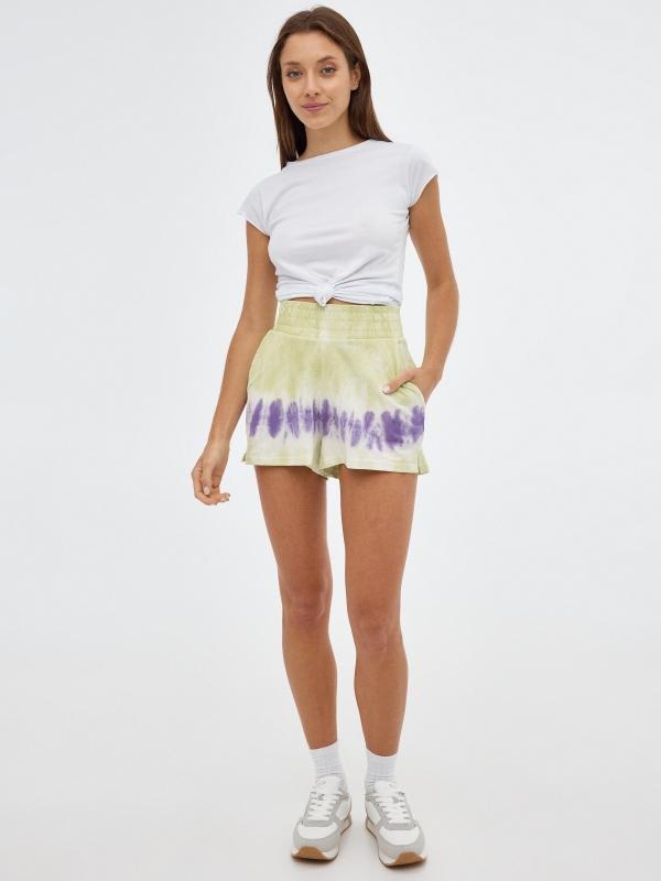 In Side Short Tie-dye Verdes