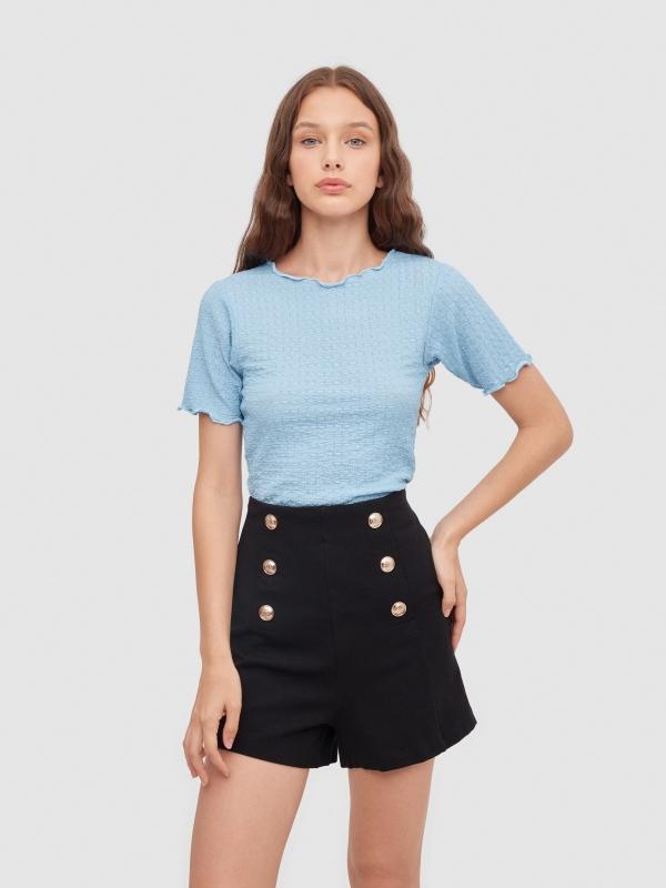 In side Short tiro alto botones