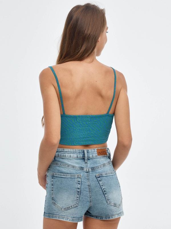 In Side Shorts Denim Tiro Alto