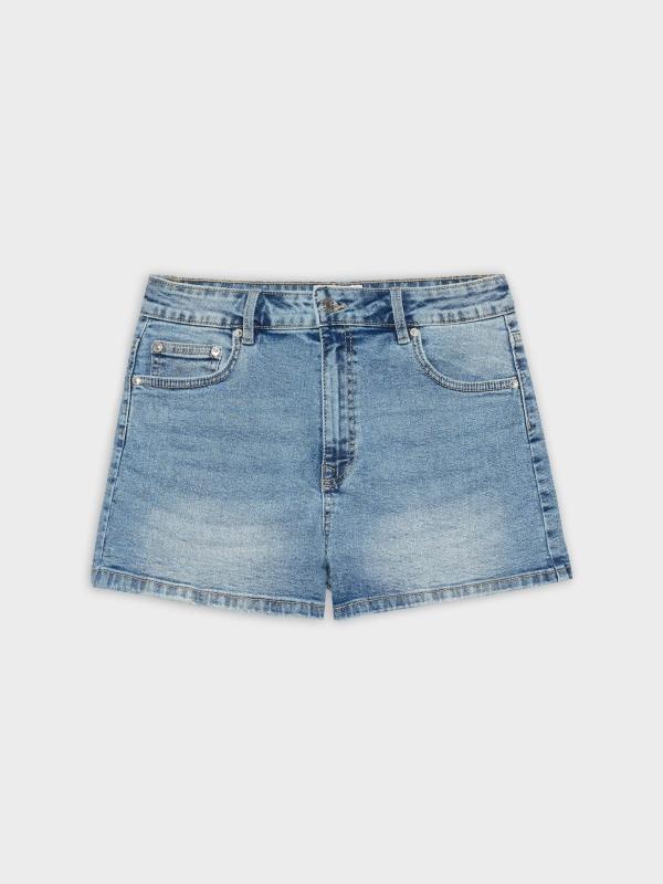 In Side Shorts Denim Tiro Alto
