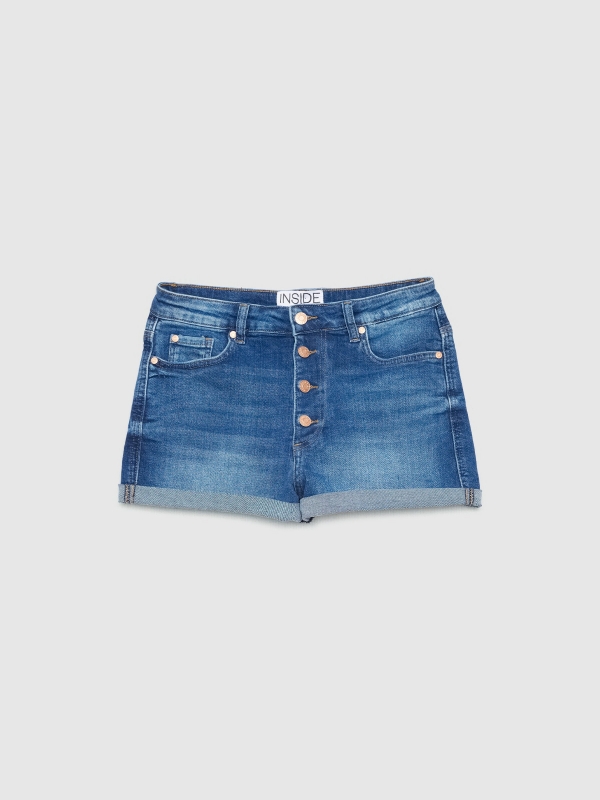 In Side Shorts Denim Tiro Alto