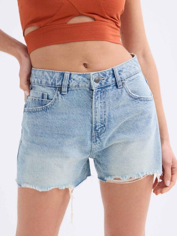 In Side Shorts Denim Tiro Bajo