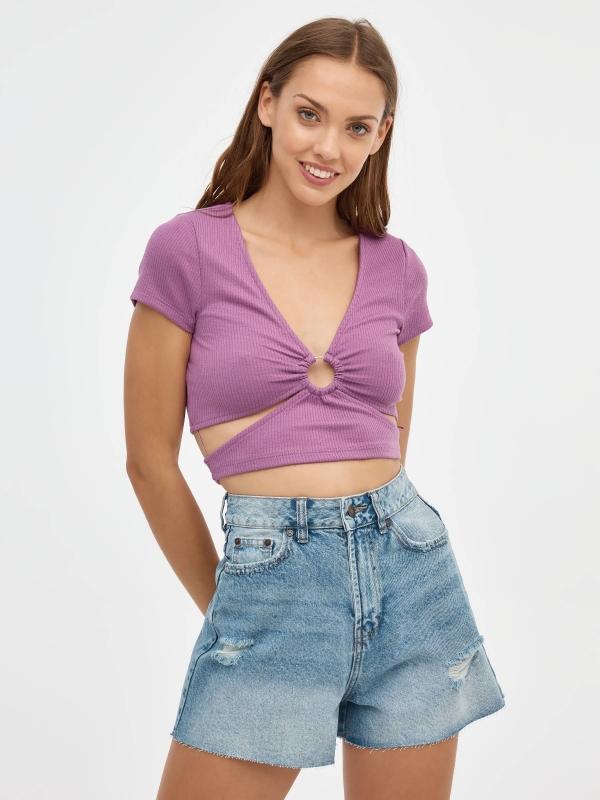 In side Shorts mom de tiro alto