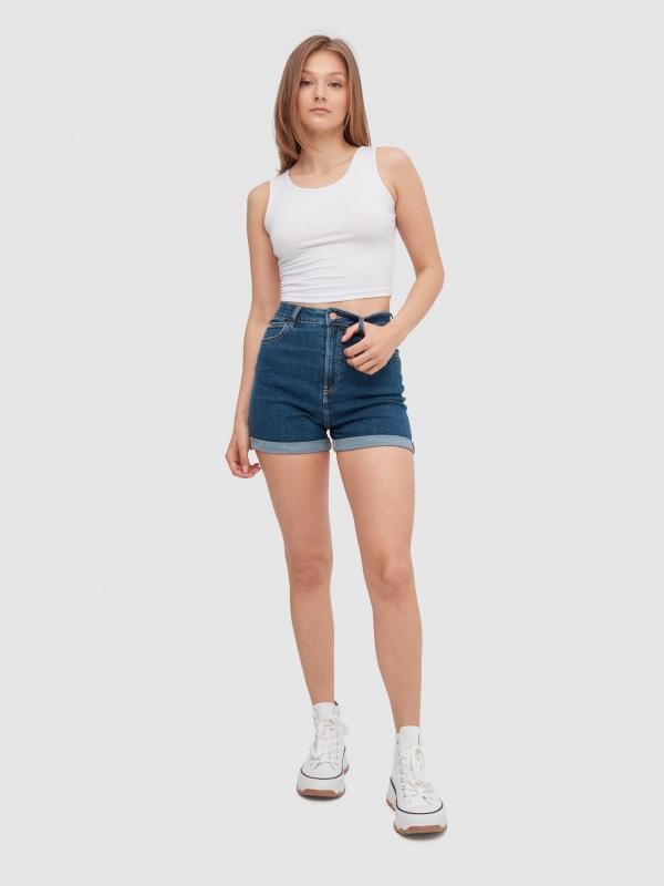 In Side Shorts Mom Slim Denim
