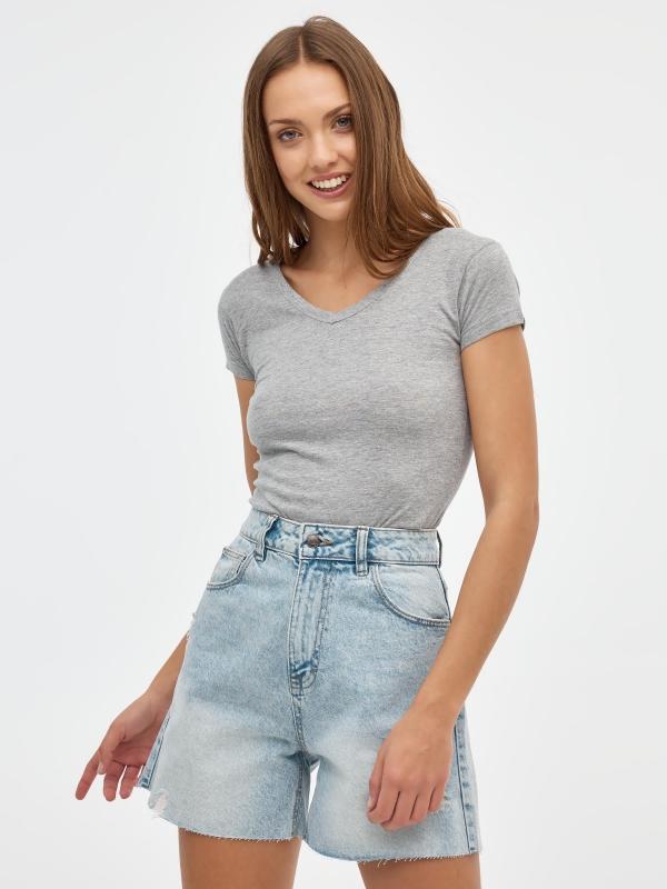 In side Shorts regular de tiro alto