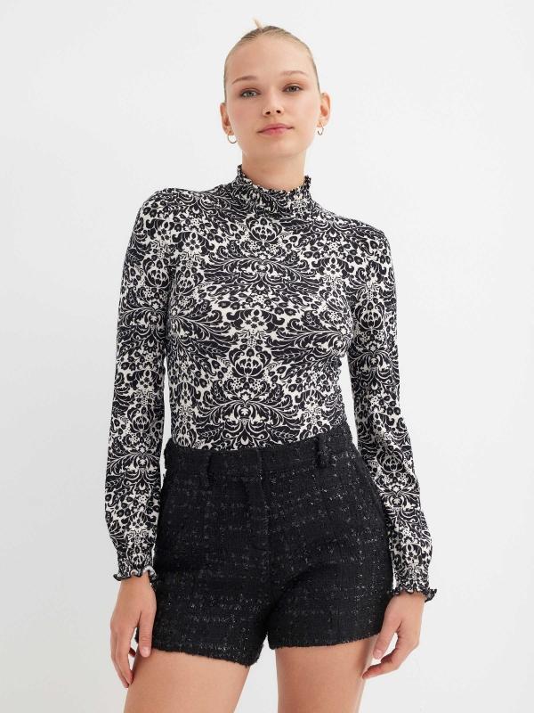 In side Shorts tweed con lúrex