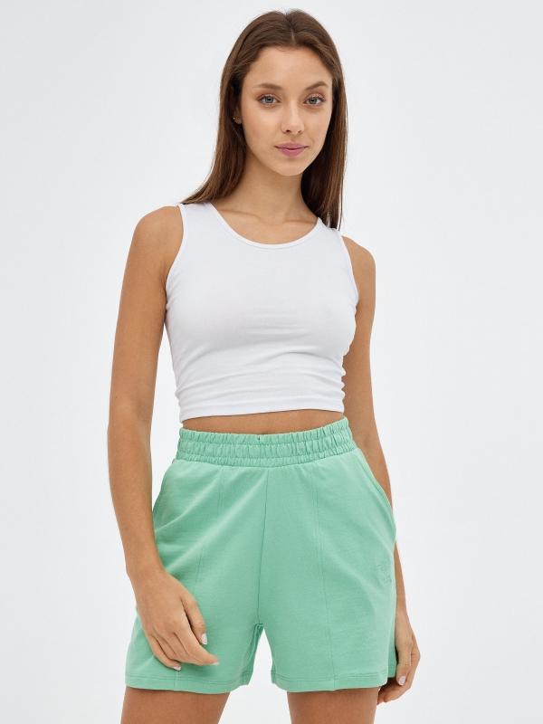 In side Shorts verde felpa