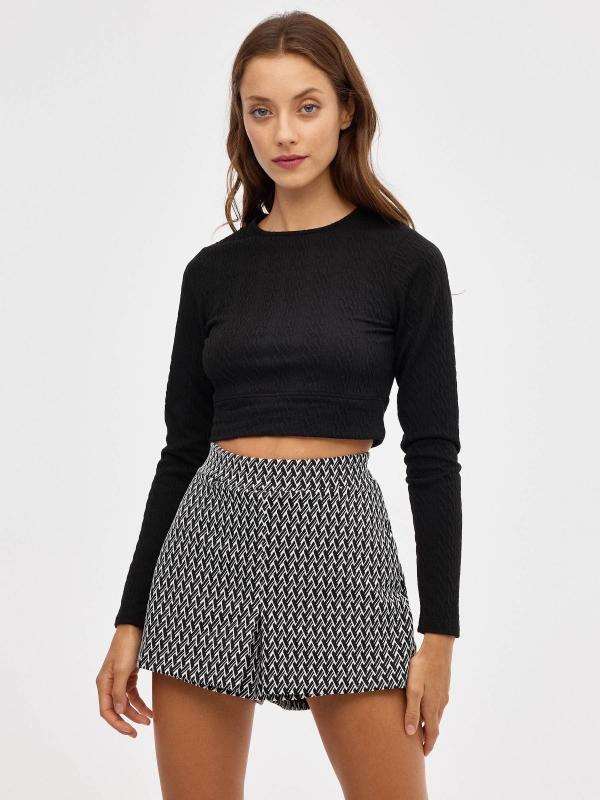 In side Skort jacquard geométrico