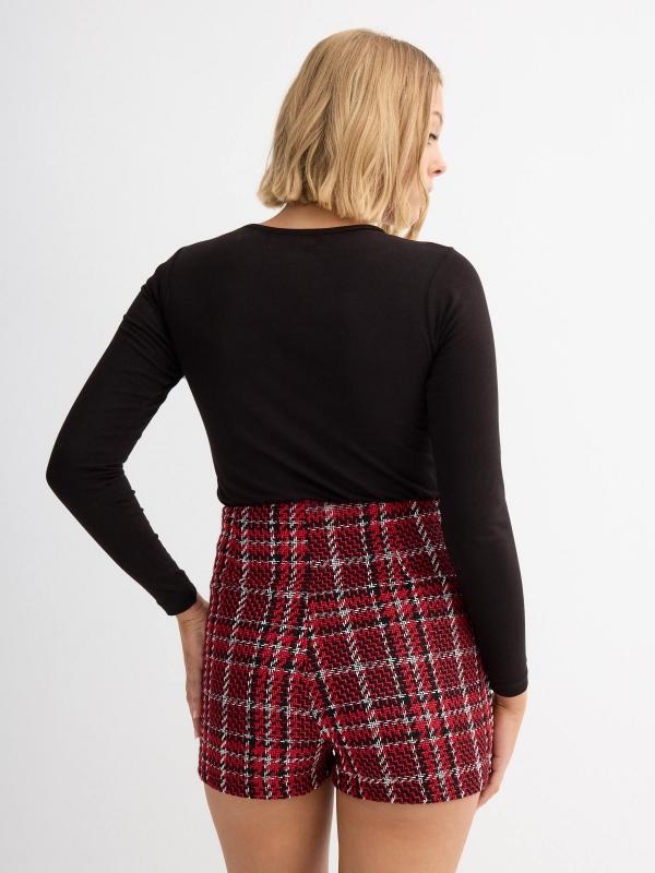 In Side Skort Tweed Con Botones