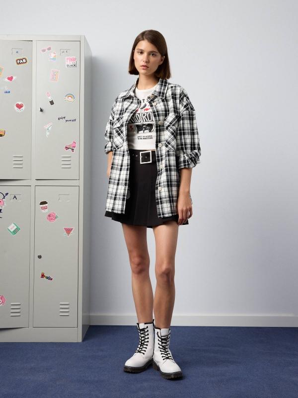 In Side Sobrecamisa Cuadros Bolsillos