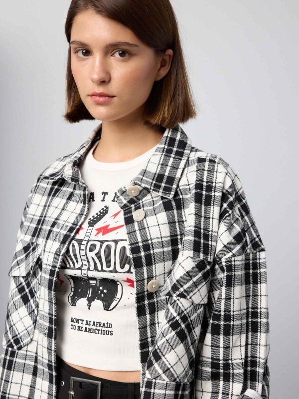 In Side Sobrecamisa Cuadros Bolsillos