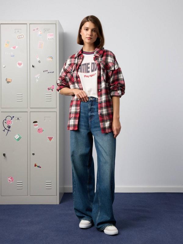 In Side Sobrecamisa Oversized De Cuadros