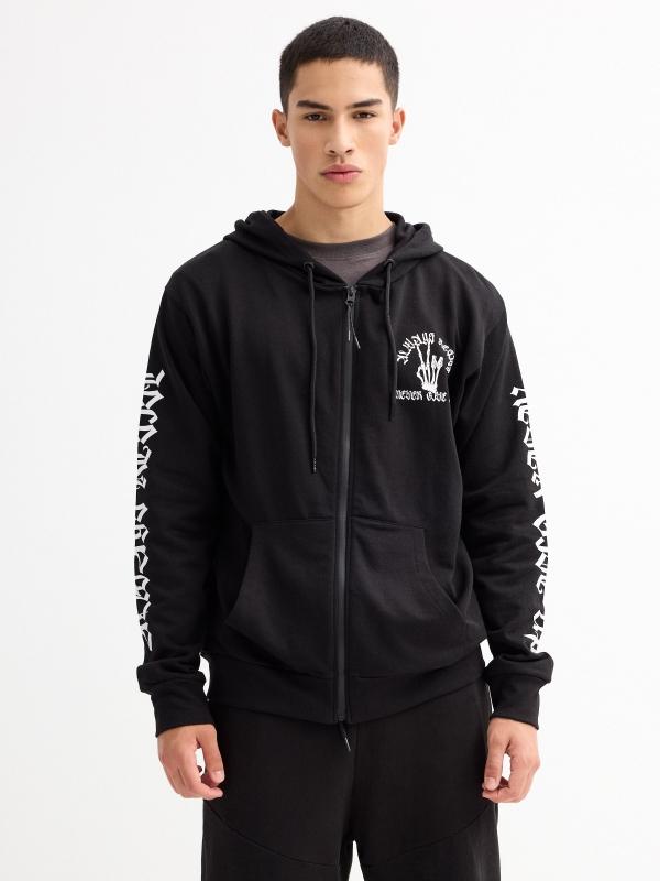 In side Sudadera abierta print