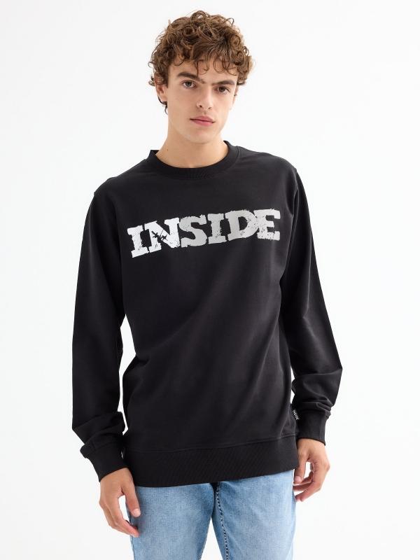 In side Sudadera básica manga larga logotipo