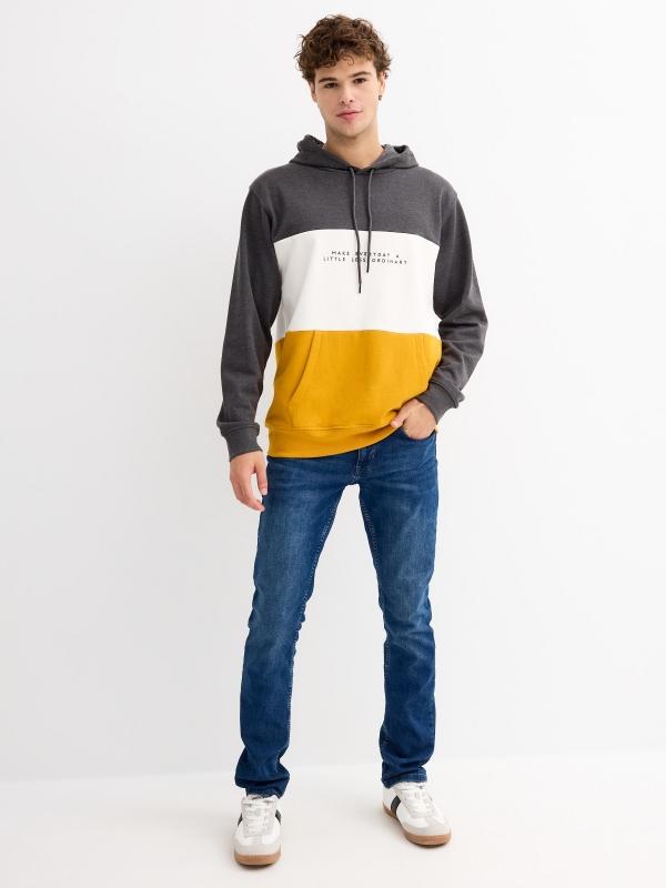 In Side Sudadera Capucha Color Block