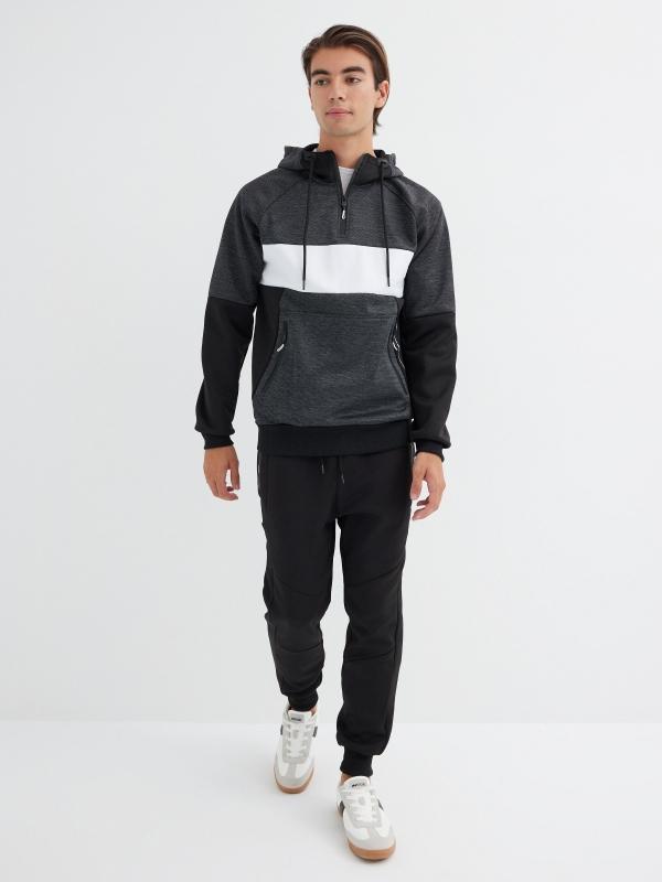 In Side Sudadera Capucha Cuello Cremallera