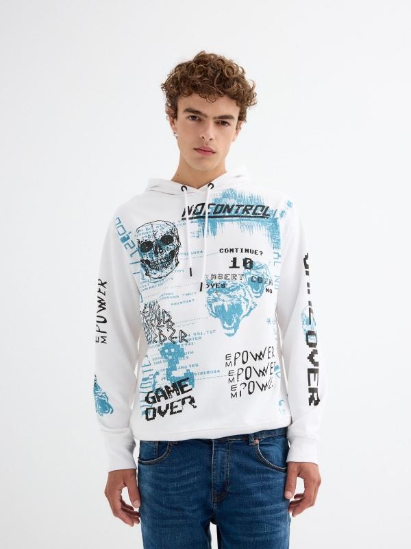 In side Sudadera capucha print