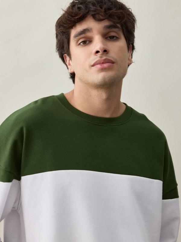 In Side Sudadera Color Block Verde