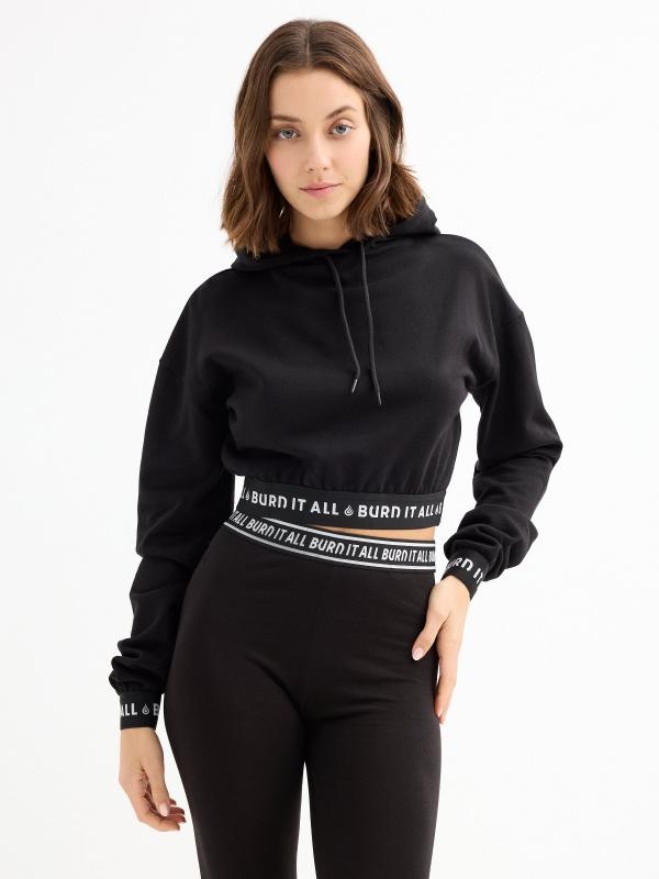 In side Sudadera crop Burn It All