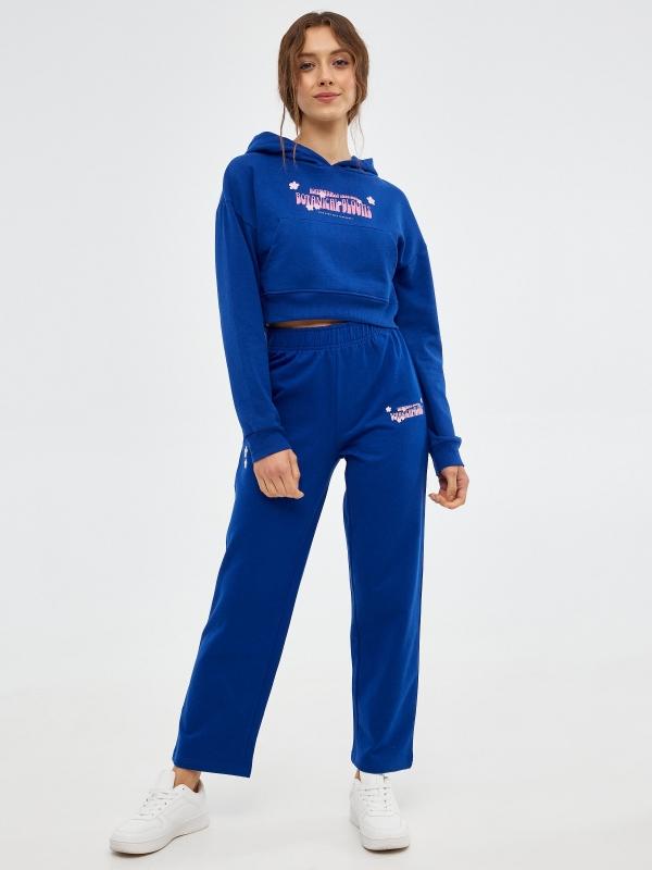 In Side Sudadera Crop Con Bolsillo Canguro