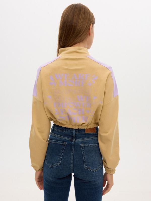 In Side Sudadera Crop Con Cremallera