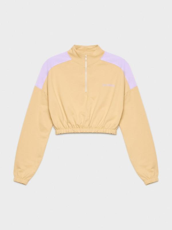 In Side Sudadera Crop Con Cremallera