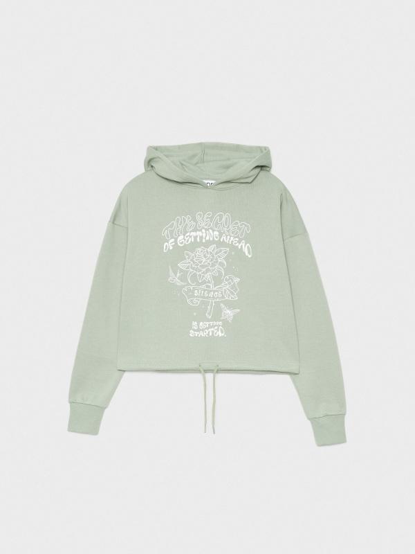 In Side Sudadera Crop Con Print