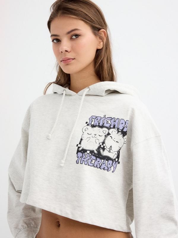 In Side Sudadera Crop Friends Therapy