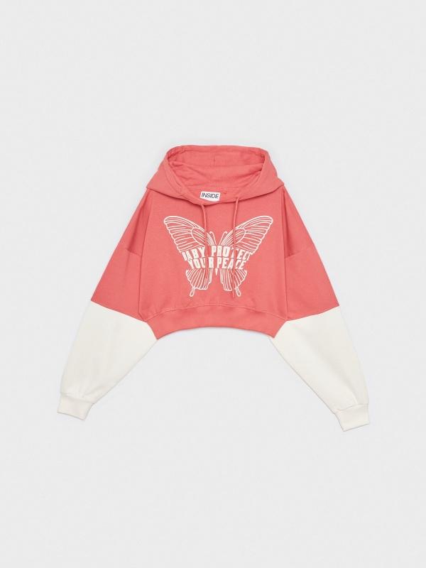 In Side Sudadera Crop Print Mariposa
