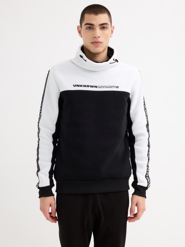 In side Sudadera cuello chimenea colour block