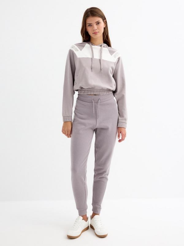 In Side Sudadera Gris Con Capucha