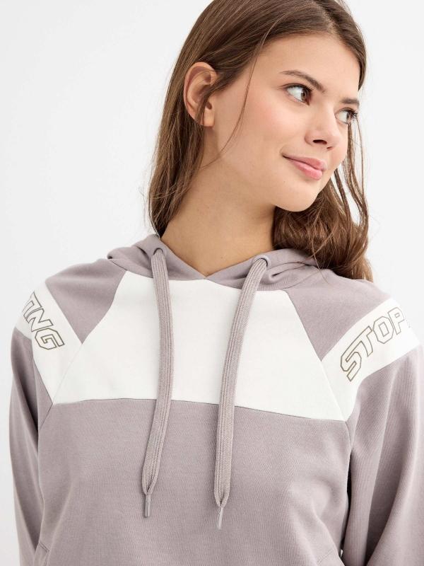 In Side Sudadera Gris Con Capucha