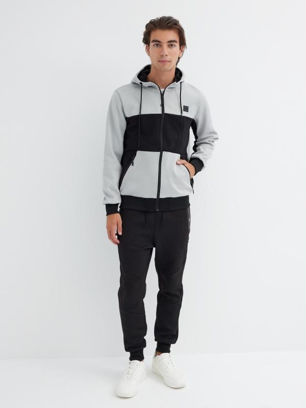 In Side Sudadera Manga Larga Con Capucha Gris