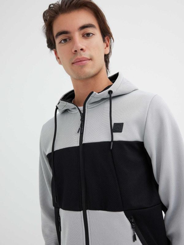 In Side Sudadera Manga Larga Con Capucha Gris